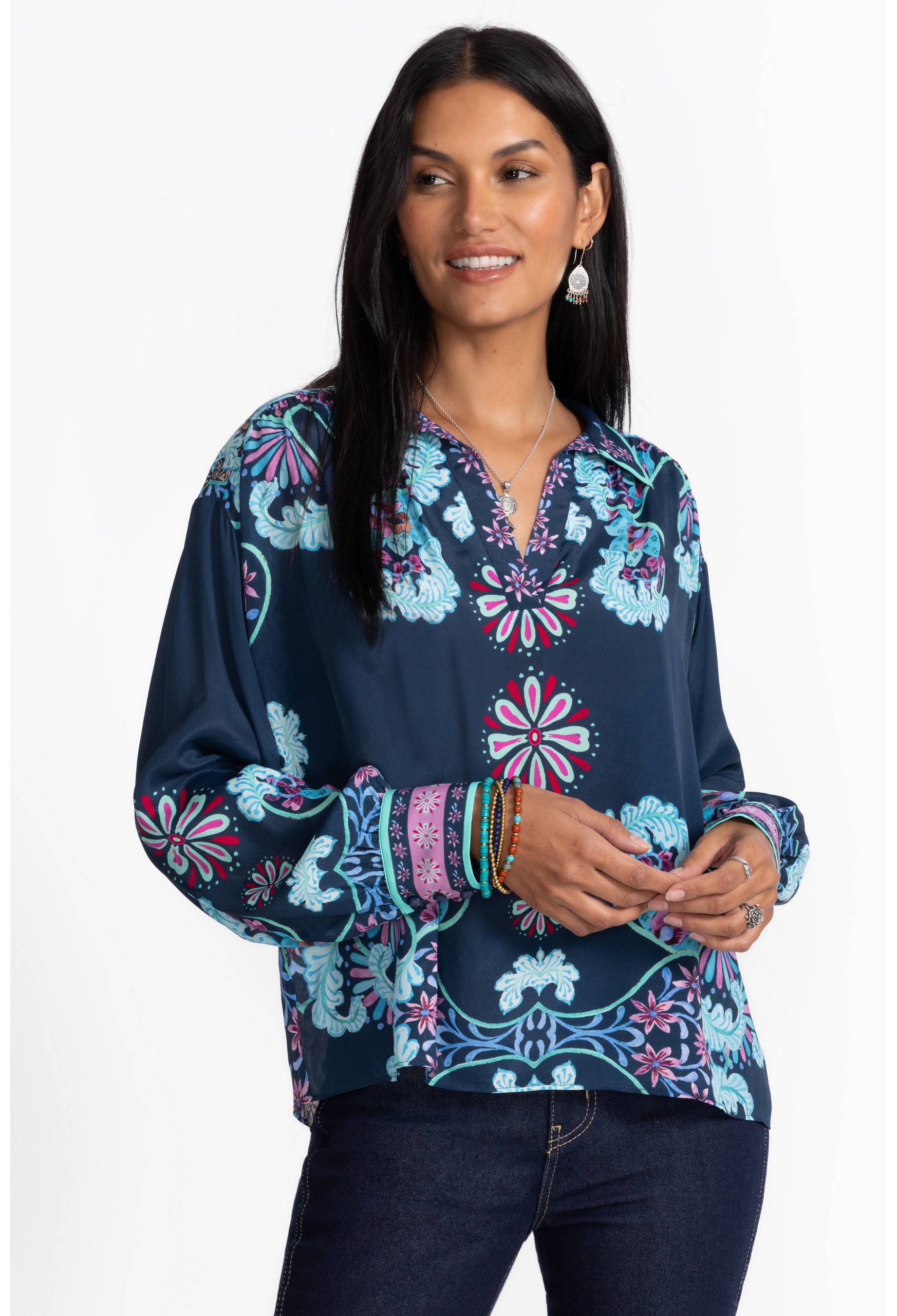 Flower print blouse